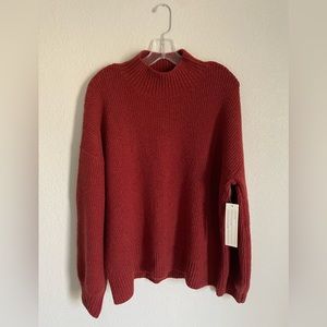 Goodthreads Crewneck Sweater Rust Burnt Orange Comfy Soft Boucle Balloon sleeve